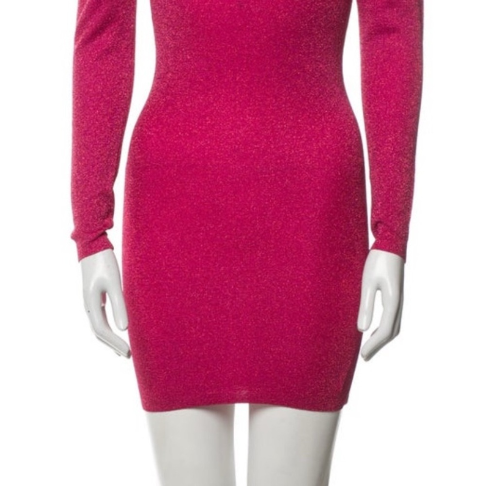 NWT Alice + Olivia Turtleneck Pink Long Sleeve Mini Dress - Picture 3 of 6